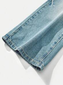 Explorewe 2025 Spring/Summer New Loose Straight Leg Vintage Y2K Washed Comfortable Casual Jeans For Tween Girls Fall Winter - Medium Wash - View 6
