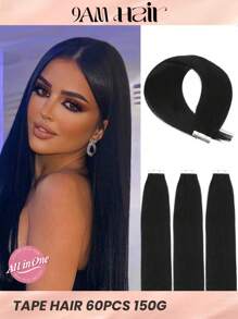 Premium Tape In Hair Extensions Human Hair Skin Weft Tape In Straight Thick Natural Hair Extensions 150G Tape In Hair Tape Ins Hair Extensions - S1 - View 1
