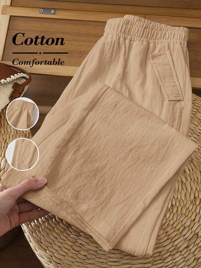 Rusticease 女式休闲纯色简约全口袋裤