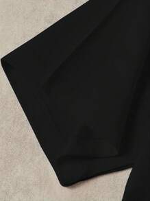 Manfinity Dauomo 男士夏季字母印花圆领短袖休闲百搭T恤 - 黑色 - 查看 3