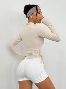 DAZY Women's Fitted Cinched Waist High Collar Sports Jacket