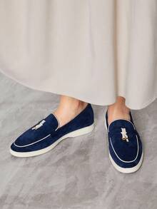 Sleekvia Women's Casual Comfortable Flat Slip-On Shoes, Versatile For Daily Wear For Christmas - Royal Blue - View 4