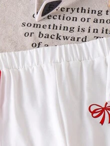 SHEIN 2 件套女婴 2025 年夏季新款无袖背心上衣 + 休闲裤套装，运动风格婴幼儿服装 - 紅色 - 查看 5