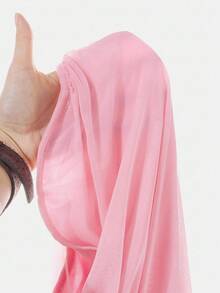 少女可爱夏日甜心领浪漫纯色褶饰宽肩带上衣，返校季，法式优雅 - 珊瑚粉 - 查看 5