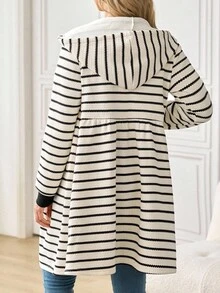 SHEIN Fall Clothes,Autumn Clothes,Maternity Autumn/Winter Maternity 3-In-1 Casual Maternity Hooded Long Sleeve Coat With Removable Insert, Insert, Loose Fit,Winter Coat