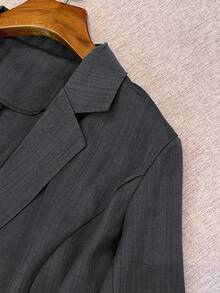 Regalyn Plus Size Fashionable Minimalist 3/4 Sleeve Fitted Lapel Blazer, Suitable For Spring And Autumn Winter Fall