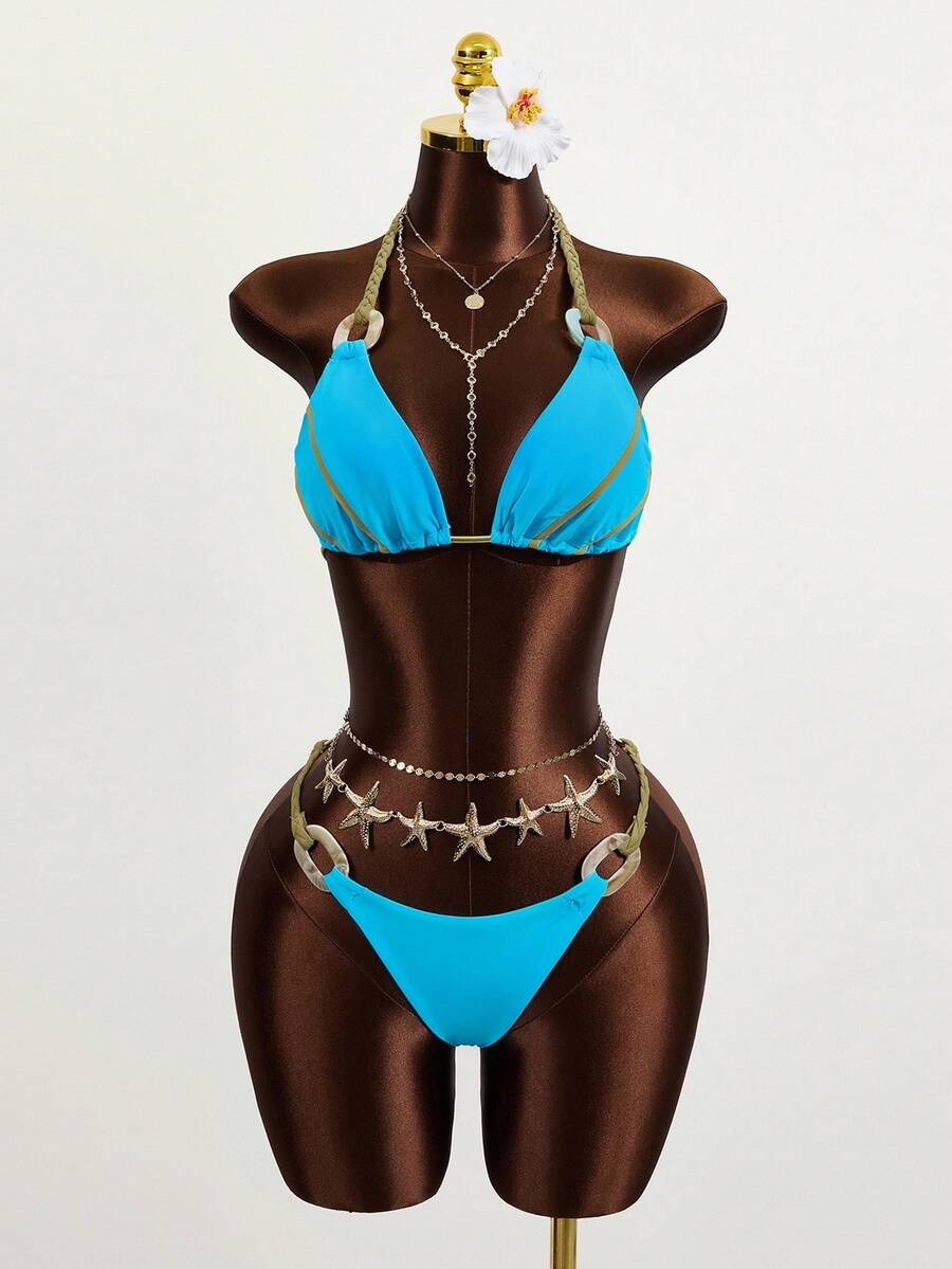 Zestiva 夏季沙灘鏈狀三角比基尼套裝