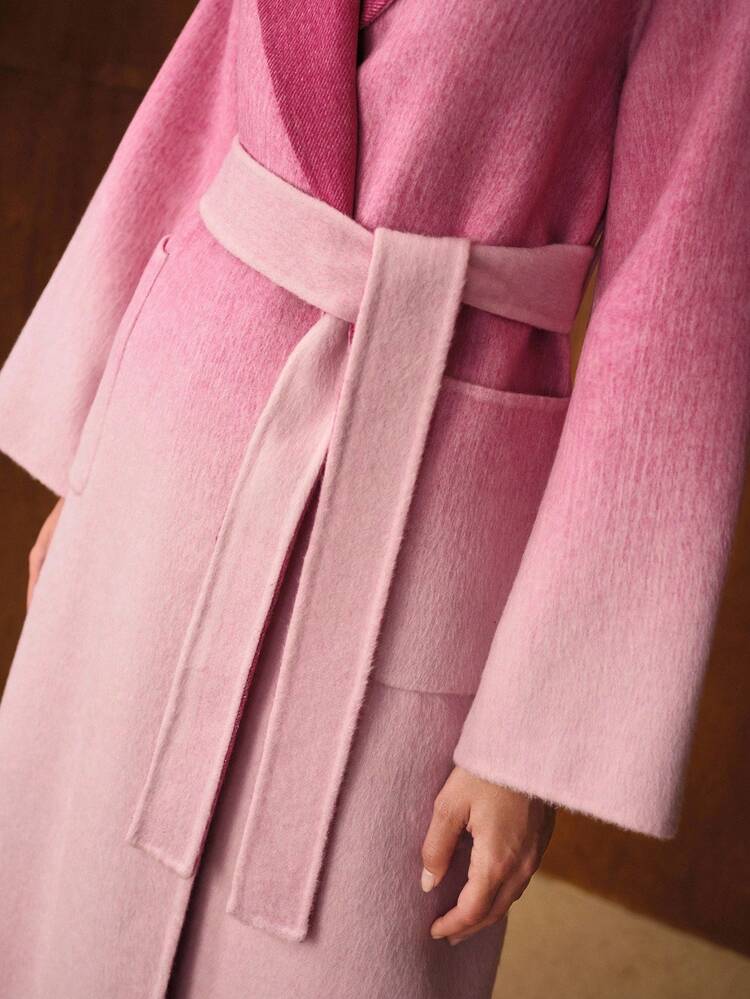 WOOL OMBRE BELTED OVERCOAT