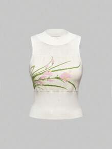 ROMWE Avant Áo cổ đứng dệt hoa jacquard thanh lịch phong cách Trung Hoa mới - Màu be - Xem 1