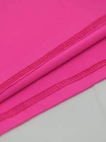 EMERY ROSE Popular Spring And Summer Women'S V-Neck Short-Sleeve Loose Heart T-Shirt Top From Europe And America. - Hot Pink - View 3