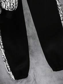 2pcs Teen Boys Teddy Fleece Printed Jacket & Black Japanese Style Sweatshirt Pants Set, Casual Sporty Outfit Suitable For School, Outdoor, Photography, Soft & Comfortable, Must-Have Teens Clothing Fall Winter - White - View 5