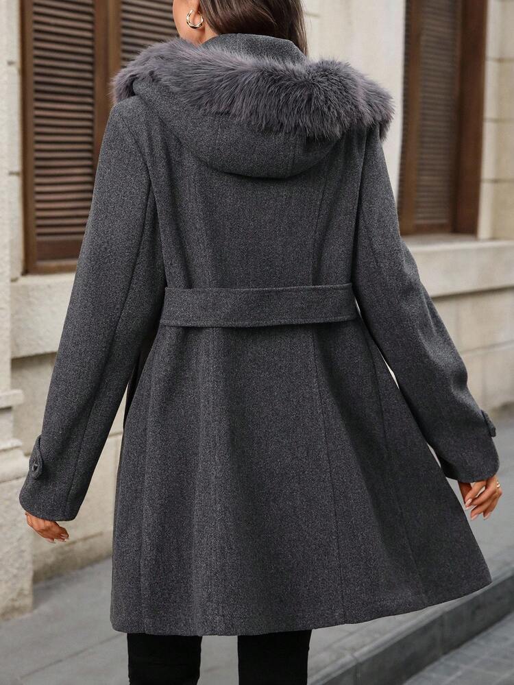 Women's Fashionable Hooded Overcoat, Autumn/Winter Women Coat Winter Fall