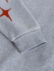 Manfinity EMRG Men's Spider Web Print Zip-Up Hooded Sweatshirt With Thermal Lined Spiderweb Hoodie Gray Graphic Hoodie , Fall Winter - Grey - View 4