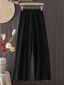 Rusticease Women's Solid Color Casual Pants Fall Clothes For Women Fall Clothes For Women  Autumn Clothes  Autumn Women  Women's Winter Clothes - Black - View 6