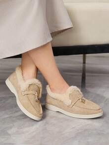 Sleekvia Women's Casual Versatile Flat Shoes With Thermal Lining, Autumn/Winter For Christmas