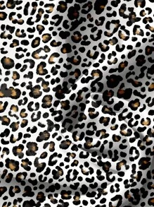 EMERY ROSE Plus Size Women's Daily Casual Vacation Pink V-Neck Small Flying Sleeves Vacation Style Leopard Pattern Loose Shirt, Women's Summer Clothing, Women's Vacation Clothing, Women's Summer Clothing, Women' Autumn And Winter Chic Blouses For Women