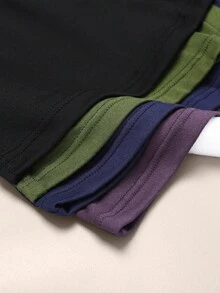 Manfinity Underwear&Sleepwear Basics 4pcs/Pack Men's Letter Elastic Waistband Breathable Boxer Briefs - Multicolor - View 4