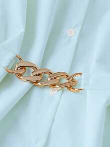 GlowEve 女士休闲通勤纯色灯笼袖衬衫 - 淺藍色 - 查看 3