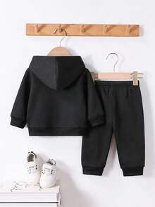 SHEIN Playful Pals Baby Jungen Kapuzenpullover Set, 3D realistischer süßer Bär Cartoon Druckmuster, Streetwear Mode sportlich-Lässig vielseitig, geeignet für Ausflüge, Zuhause und weitere Anlässe