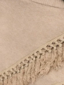 Nöista 米色针织迷你裙，流苏装饰，俏皮动感。这款别致的裙子为女性秋季服装增添了一丝波西米亚风情，非常适合秋季节日、派对，或搭配外出上衣，打造休闲又不失优雅的造型。 - 杏色 - 查看 6