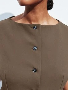 Maija Conjunto de 2 piezas de talla grande: blazer minimalista y pantalón de pierna ancha. Traje de pantalón de talla grande. Conjunto de ropa de lino de talla grande. Pantalón de pierna ancha de talla grande. Chaleco sin mangas de talla grande para otoño/invierno