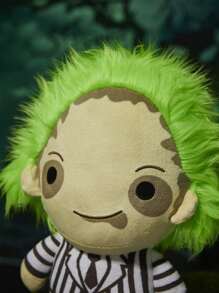 Beetlejuice X SHEIN 1pc Cute Goth  Plush Doll, Adorable Cartoon Character, Pillow Doll Holiday Gift - Multicolor - View 4