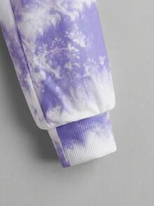 SHEIN 青少年女孩休闲扎染印花长袖连帽衫 - 彩色 - 查看 3