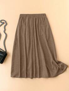 EMERY ROSE Halloween Plus Size Skirts - Mocha Brown - View 2