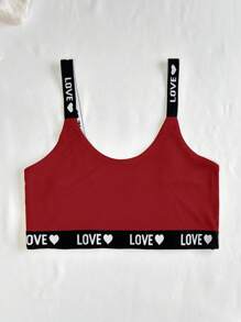 Chillnights Bộ 3 áo ngực dệt kim họa tiết chữ và trái tim thời trang thường ngày dành cho nữ - Nhiều màu - Xem 3