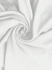 SHEIN Clasi 女士休闲纯色V领宽松T恤 - 白色 - 查看 7