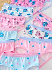SHEIN 10pcs/Set Young Girl' Cute Cartoon Animal Print Briefs Panties, Colorful Rabbit Design, Summer Cute Underwear Fall Winter