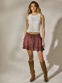 Aralina Summer Fall Winter Western Casual Sleeveless Craphic Printed Tank Top Country Concert - White - View 10