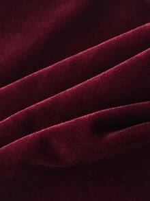 Elamini 2 Stücke Damen Lässig Samt ärmelloses Top und Kleid mit Rüschensaum an den Ärmeln, geeignet für Ausflüge und Zusammenkünfte, Herbst/Winter