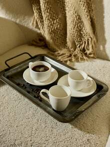 Cirelle Bộ cốc và đĩa lót cà phê bằng gốm sứ màu trắng – Bộ cốc và đĩa lót treo đơn giản phong cách Châu Âu, Cốc dày, Cốc nhỏ dùng cho gia đình, văn phòng, quán cà phê, trà chiều, quà tặng & tặng phẩm | Cốc, cốc cà phê, cốc cà phê, cốc Espresso - trắng - Xem 5