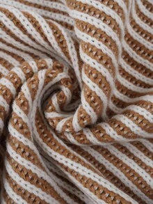 Lunelith SHEIN Lunessa 2pcs Colorblock Vertical Striped Long Sleeve Knit Cardigan And Mini Skirt Set For Women Fall Winter Cloth For Women