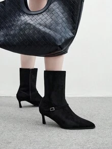 CUCCOO BIZCHIC New Pointed Toe Side Zipper Fashion Versatile Thin Heel Women Ankle Boots