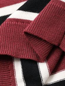 DAZY Young Girl Regular Turndown Collar Striped Korean Style Long Sleeve School Sweater Fall, Winter - Red - View 10