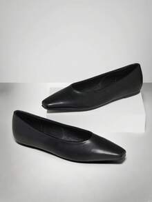 SHUZIA Giày bệt mũi nhọn thanh lịch, thoải mái, giản dị dành cho nữ - màu đen - Xem 3