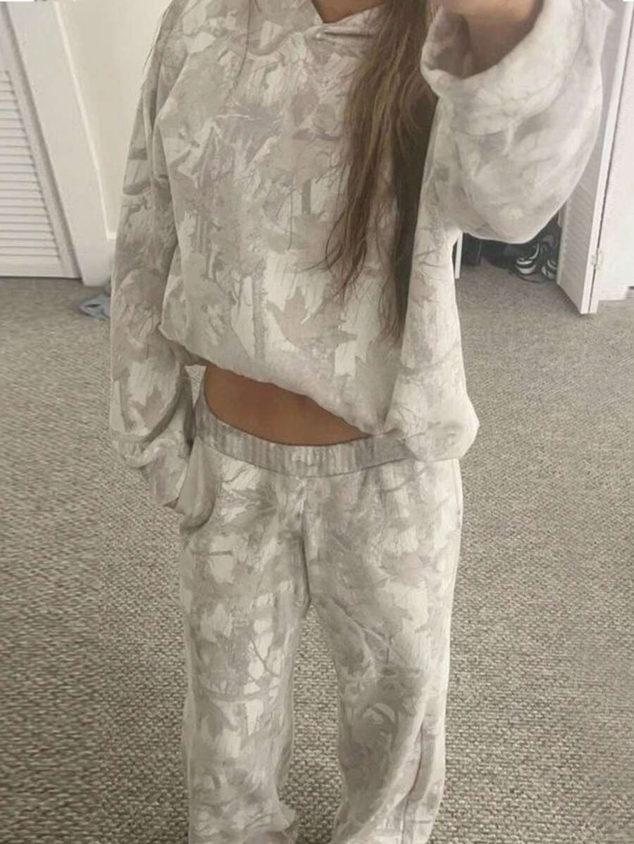 SHEIN Set de 2 piezas Sudadera con capucha y pantalón de chándal con ...