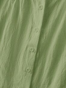 Rusticease 女士休闲纯色无袖上衣，夏季鼠尾草绿色上衣浅绿色上衣绿色夏季上衣棉质夏季上衣女士夏季上衣 - 綠色 - 查看 5