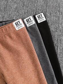 SHEIN Bộ 3 quần legging đan trơn màu cho bé gái - Nhiều màu - Xem 5