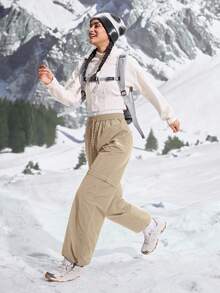 In My Nature Women Hiking Pants Nylon Relaxed Parachute Pants, Outdoor Hiking Pants Fall Winter, Winter Trousers Pants, Cargo Pants, Warm Trousers, Warm Pants,Thick Thermal Pants Women Cargo Pants Waterproof Pants For Women Outdoor Pants Summer Pants For Women