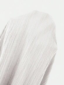 Slaydiva 夏季新款女士休闲百搭宽松绿色纹理面料无袖连体裤，适合日常穿着、度假、巡游、海滩、日光浴 - 白色 - 查看 7