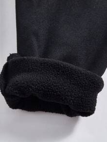 SHEIN 5 pièces Pack Leggings de couleur unie épais et thermiques pour bébés garçons, haute élasticité, doux et confortable, tout-aller, convient pour la maison et l'extérieur, automne/hiver - Noir - Voir 5