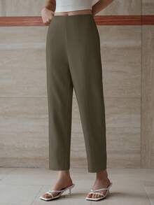 MOTF PREMIUM 纯色斜口袋锥形裤