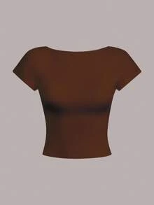 性感露背短款衬垫上衣，适合夏季 - 彩色 - 查看 6