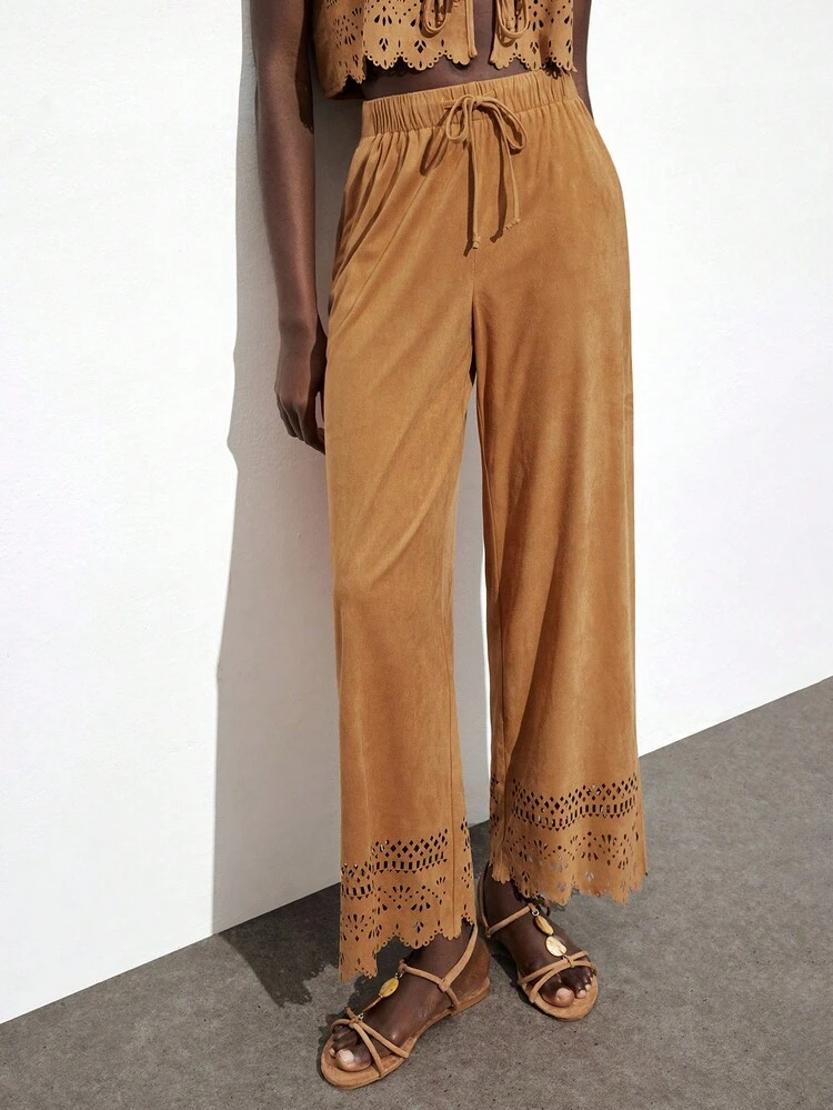 SHEIN Maija Pantalon décontracté de couleur unie pour femmes