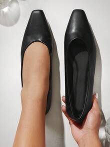 SHUZIA Giày bệt mũi nhọn thanh lịch, thoải mái, giản dị dành cho nữ - màu đen - Xem 2