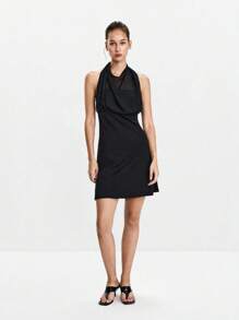 SHEIN LUNE Halloween Women Short Dresses - Black - View 4