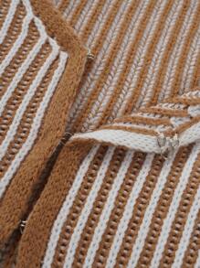 Lunelith SHEIN Lunessa 2pcs Colorblock Vertical Striped Long Sleeve Knit Cardigan And Mini Skirt Set For Women Fall Winter Cloth For Women